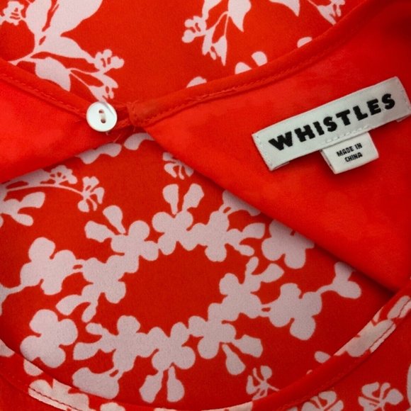 Whistles Coral flower Midi shoulder cut out Dress Size US 2 perfect condition - Picture 5 of 9